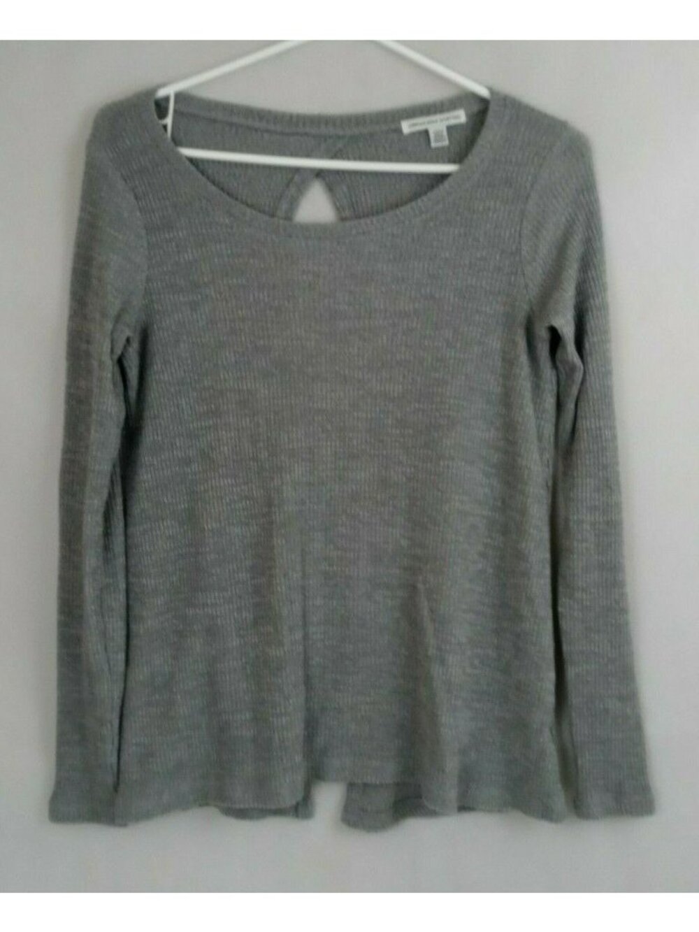 American Eagle Women's Gray Open Back Long Sleeve Shirt Size Small